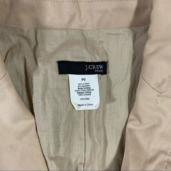 J Crew Petite Khaki Blazer P0 - Picture 4 of 11